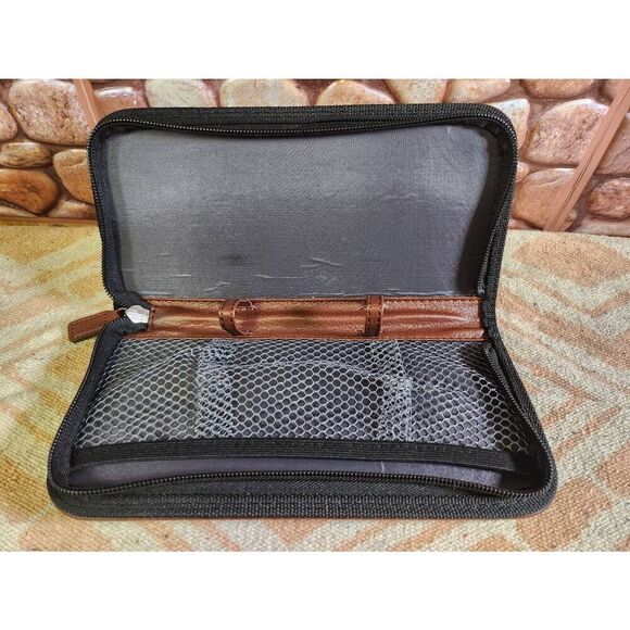 EDDIE BAUER Bonded Leather Travel Case Manicure Case Shaving Case #A69 - Picture 5 of 7